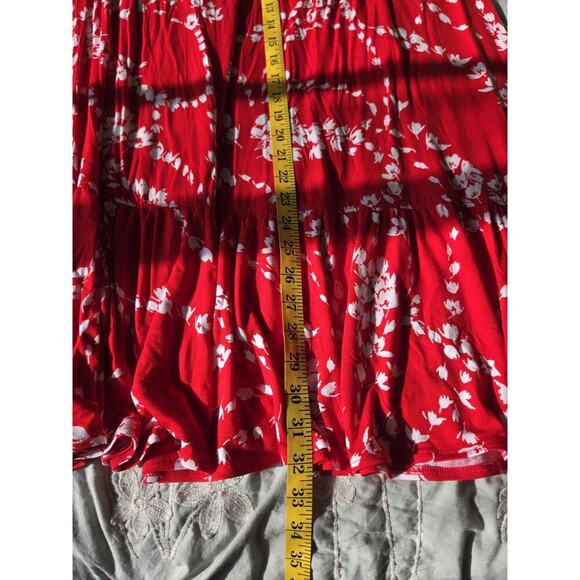 St Johns Bay Womens Red Alexa Floral Maxi Skirt XL Tropical Hawaiian Luau Beachy - Picture 8 of 8